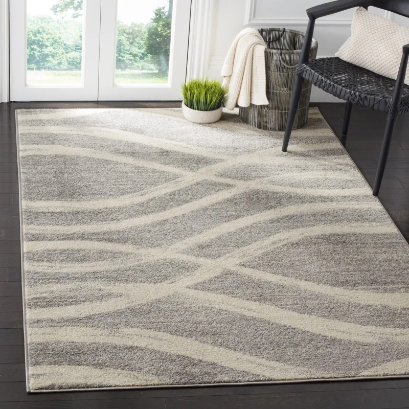 Tapete Adira Moderno en Gris con Marfil