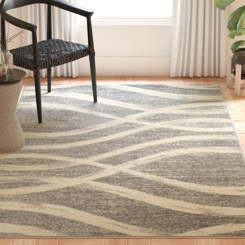 Tapete Adira Moderno en Gris con Marfil