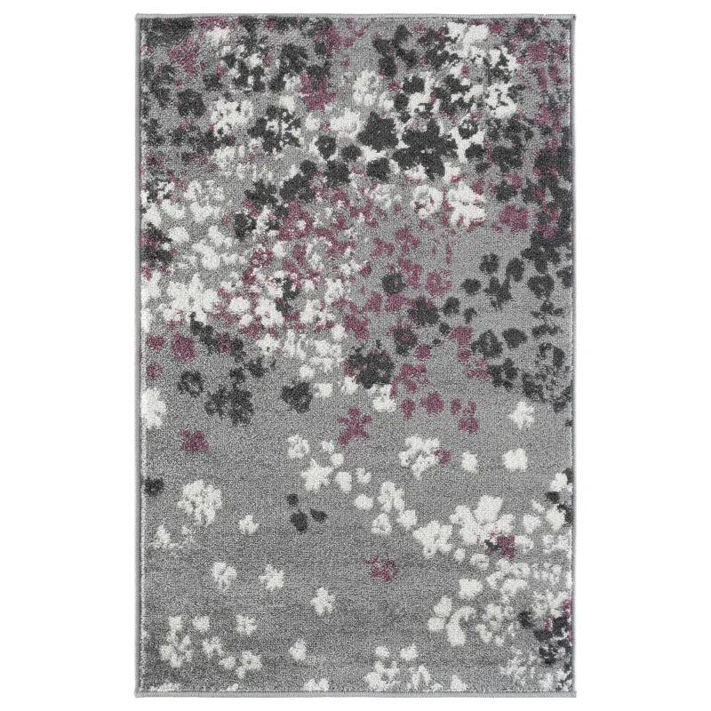 Tapete Adira Moderno en Gris con Morado