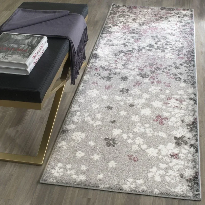 Tapete Adira Moderno en Gris con Morado