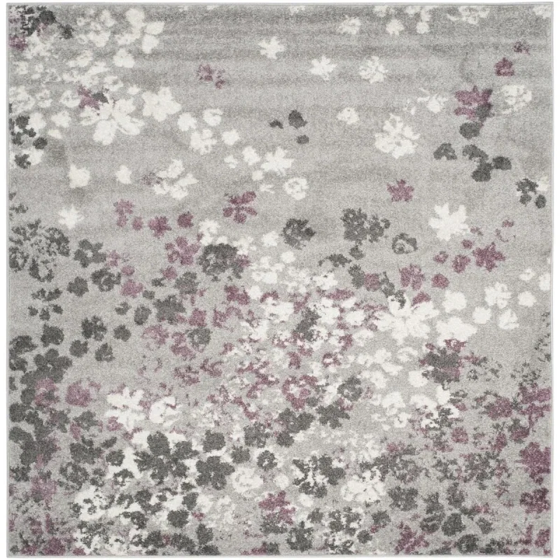 Tapete Adira Moderno en Gris con Morado