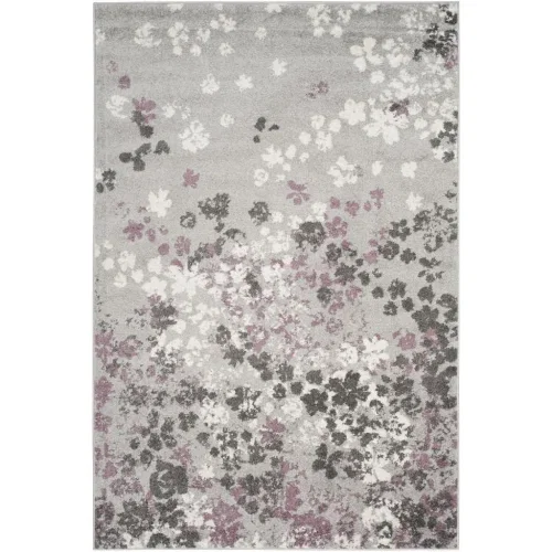 Tapete Adira Moderno en Gris con Morado