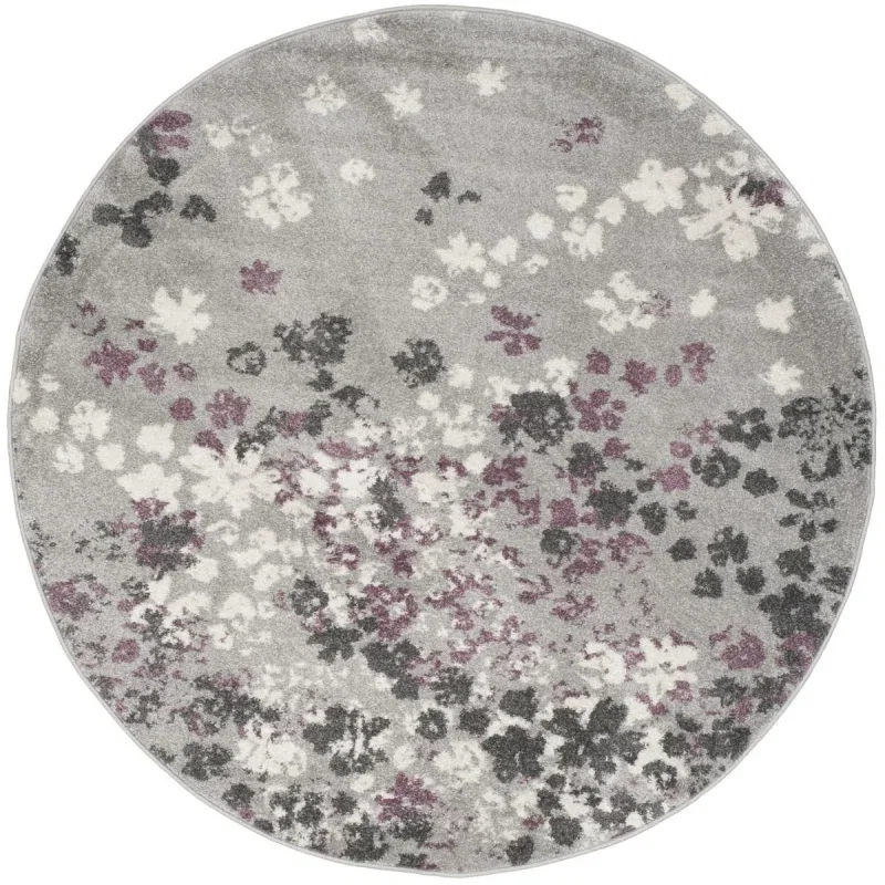 Tapete Adira Moderno en Gris con Morado