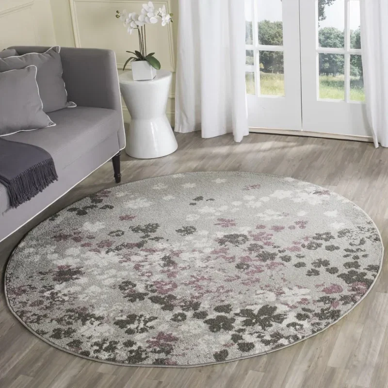 Tapete Adira Moderno en Gris con Morado