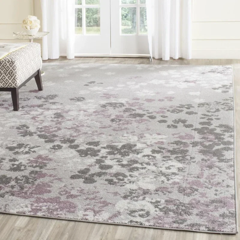 Tapete Adira Moderno en Gris con Morado