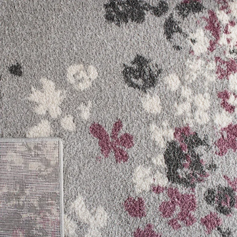 Tapete Adira Moderno en Gris con Morado