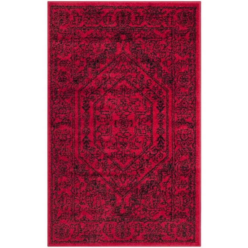 Tapete Adira Tradicional en Rojo con Negro