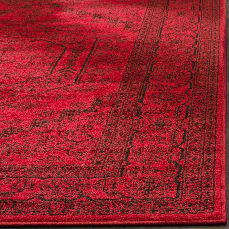 Tapete Adira Tradicional en Rojo con Negro