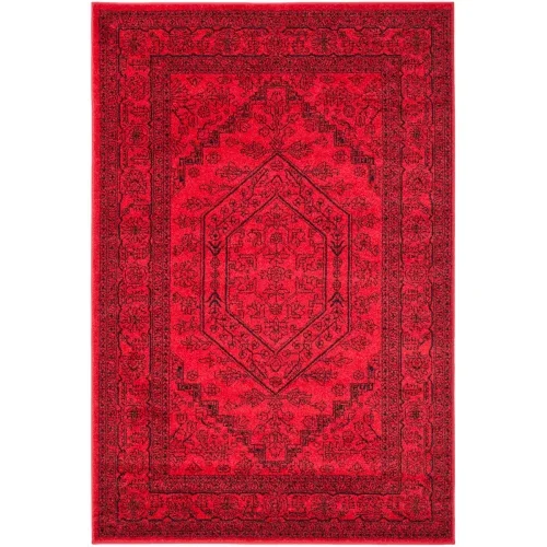 Tapete Adira Tradicional en Rojo con Negro