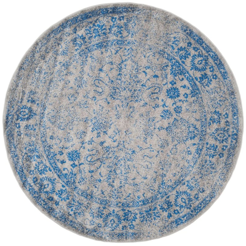 Tapete Adira Vintage Pátina en Gris con Azul