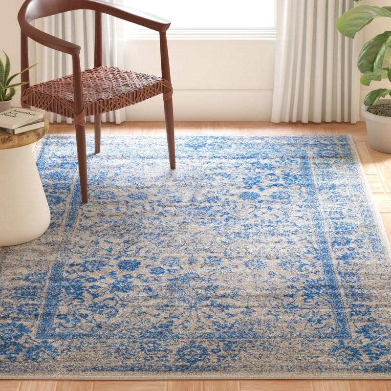 Tapete Adira Vintage Pátina en Gris con Azul