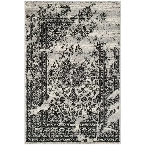 Tapete Adira Vintage Pátina en Gris con Negro