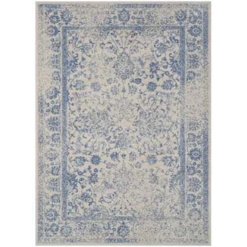 Tapete Adira Vintage Pátina en Marfil con Azul Claro