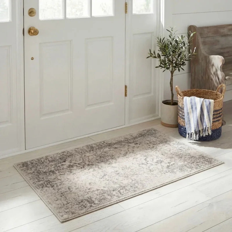 Tapete Adira Vintage Pátina en Marfil con Gris