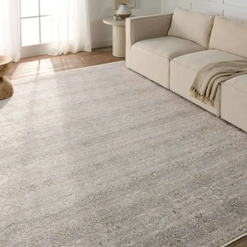Tapete Albin Floral en Gris y Topo