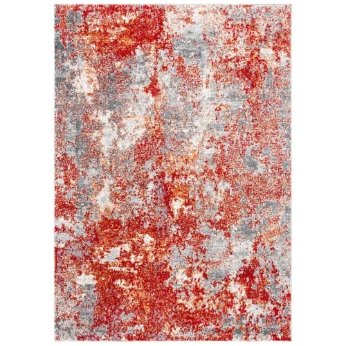 Tapete Astoria Abstracto en Rojo con Gris