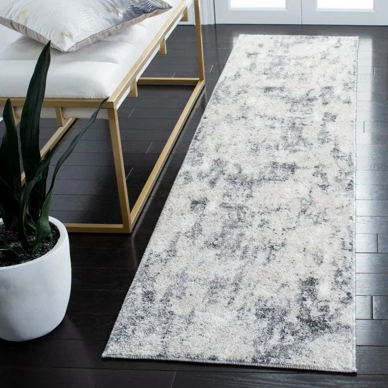Tapete Astoria de Textura Desgastada en Marfil con Gris
