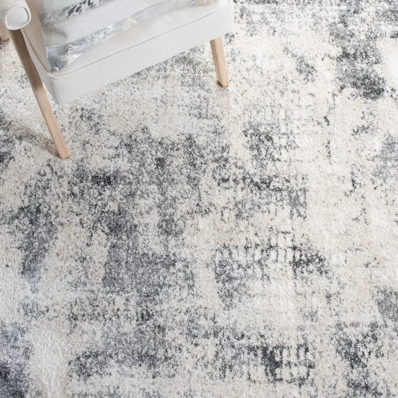 Tapete Astoria de Textura Desgastada en Marfil con Gris