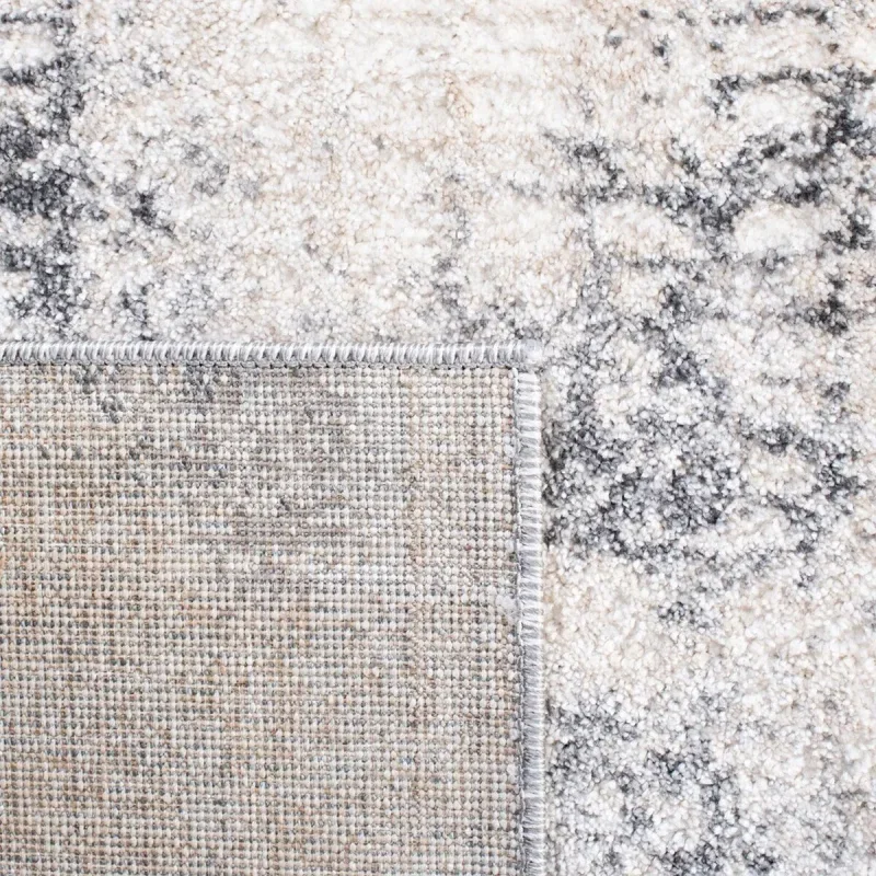Tapete Astoria de Textura Desgastada en Marfil con Gris