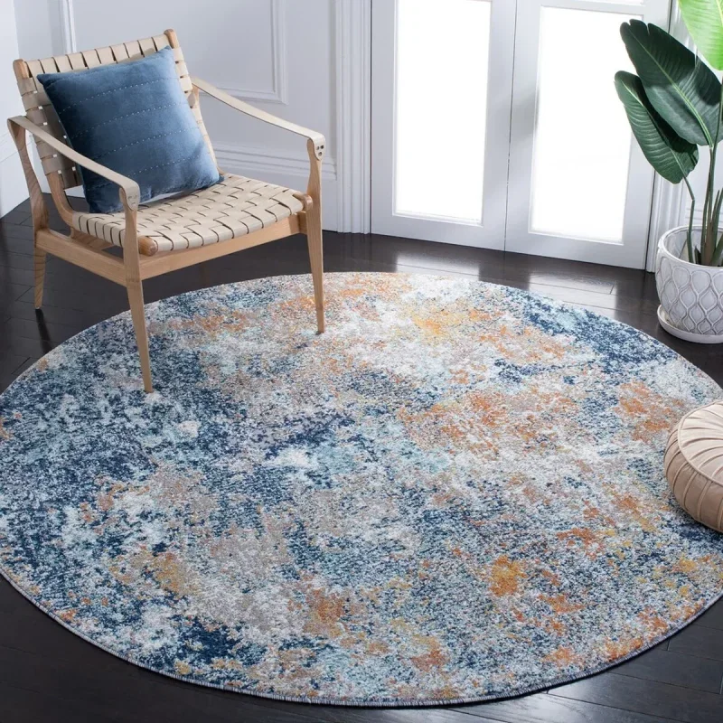 Tapete Astoria de Textura Moteada en Azul Marino con Dorado