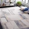 Tapete Bahia de Bloques Entrelazados en Marfil con Gris