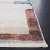 Tapete Bahia de Bloques Geométricos en Marfil con Azul, detalle