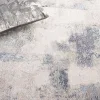 Tapete Bahia de Brochazos Difuminados en Azul con Gris, detalle 3