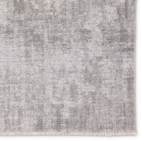 Tapete Brent Solido Desgastado en Gris Claro - Vista 4