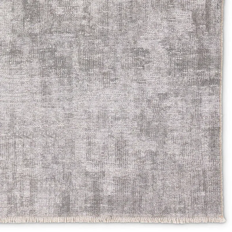 Tapete Brent Solido Desgastado en Gris Claro - Vista 4