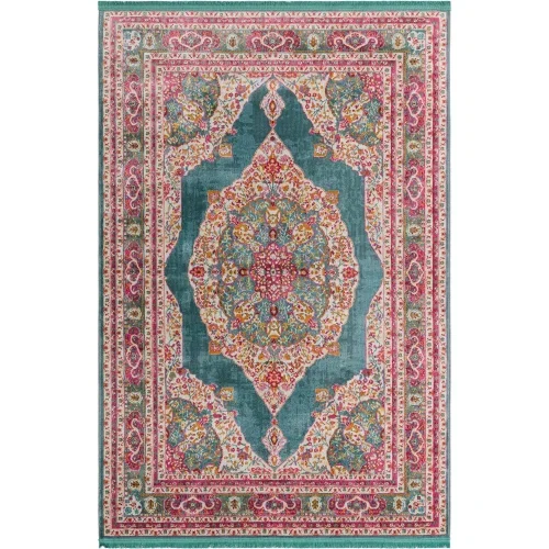 Tapete Caribe Medallón Joya en Turquesa