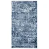 Tapete Emilia de Textura Desgastada en Marfil con Azul