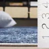 Tapete Emilia de Textura Desgastada en Marfil con Azul