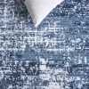 Tapete Emilia de Textura Desgastada en Marfil con Azul