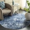 Tapete Emilia de Textura Desgastada en Marfil con Azul