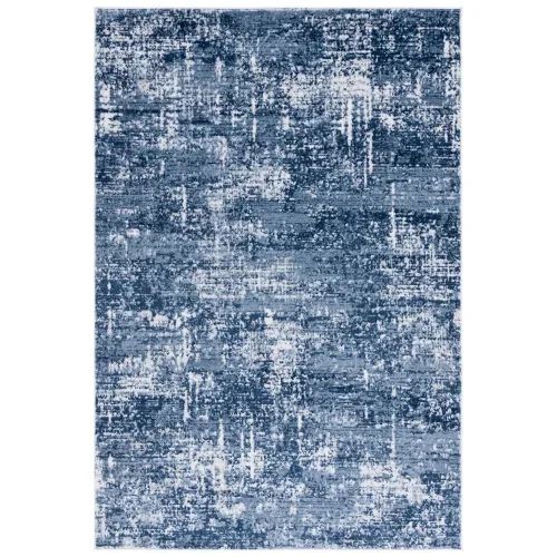 Tapete Emilia de Textura Desgastada en Marfil con Azul