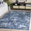 Tapete Emilia de Textura Desgastada en Marfil con Azul