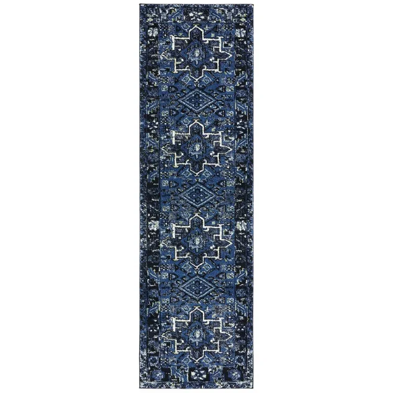 Tapete Ensamble Vintage Geométrico en Azul con Gris