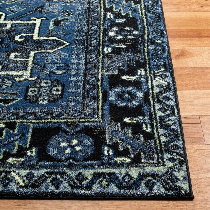 Tapete Ensamble Vintage Geométrico en Azul con Gris