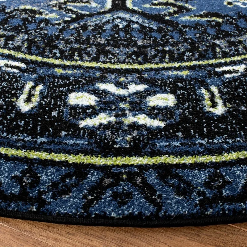 Tapete Ensamble Vintage Geométrico en Azul con Gris