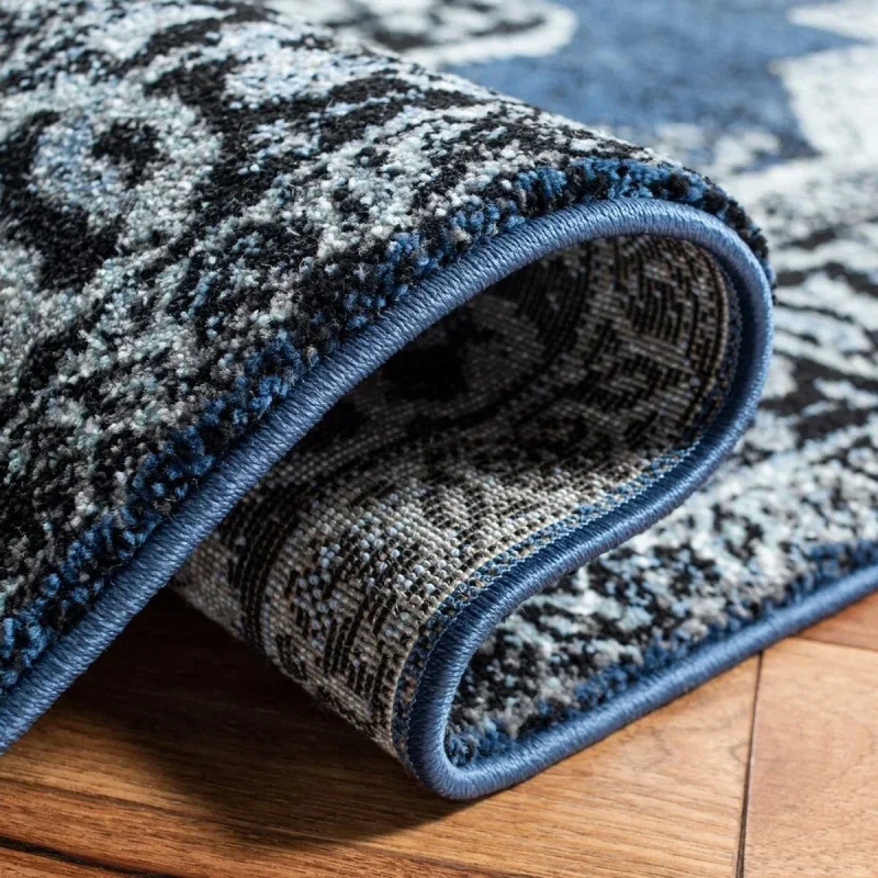 Tapete Ensamble Vintage Medallón en Azul con Gris