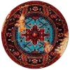 Tapete Ensamble Vintage Medallón en Rojo con Azul Claro