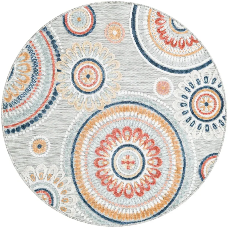 Tapete Exterior Botánico Mandalas en Gris