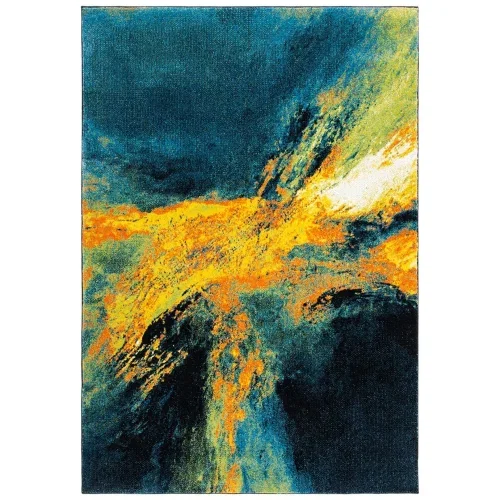 Tapete Galaxia Abstracto en Azul con Amarillo