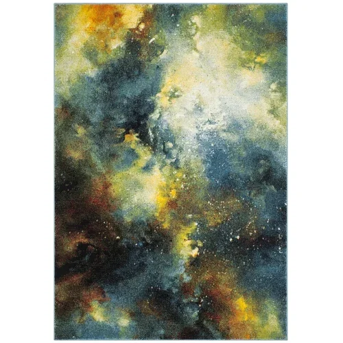 Tapete Galaxia Abstracto en Azul con Multicolor