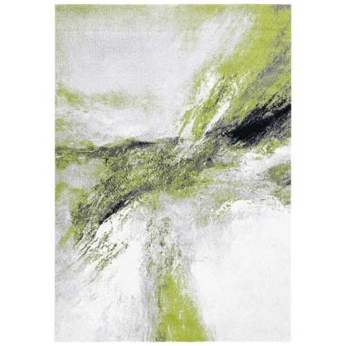 Tapete Galaxia Abstracto en Gris con Verde