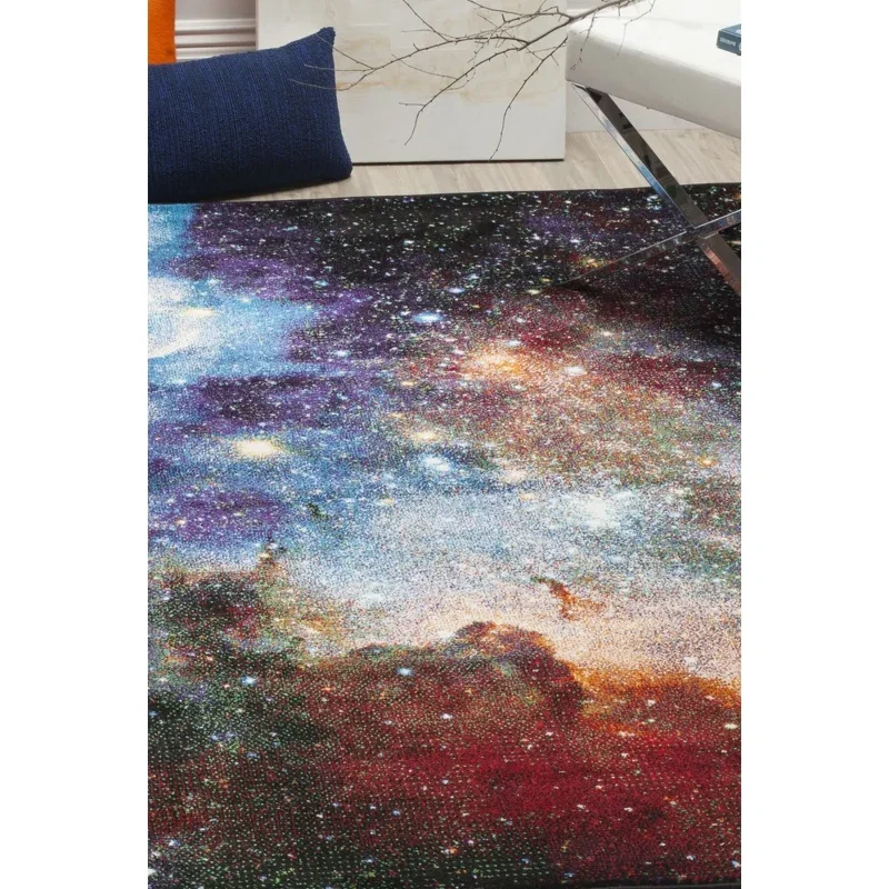 Tapete Galaxia Abstracto en Morado con Multicolor