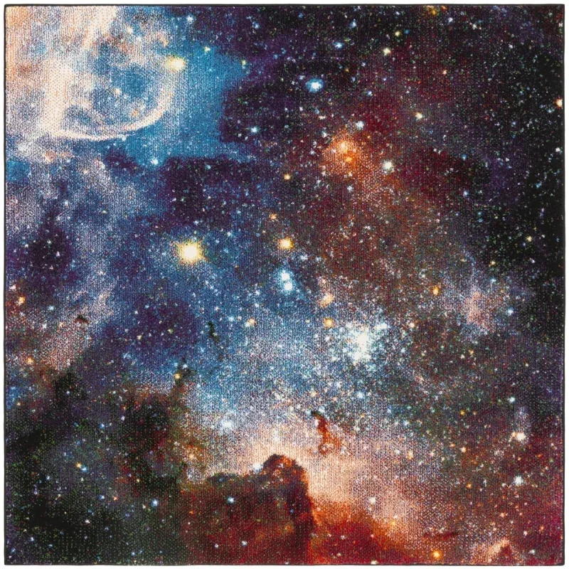 Tapete Galaxia Abstracto en Morado con Multicolor