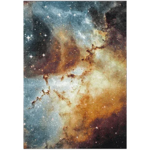 Tapete Galaxia de Nebulosa Cósmica en Naranja con Multicolor
