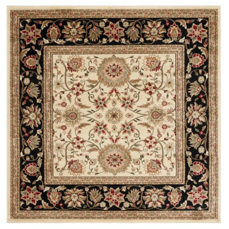 Tapete Heredad Floral en Marfil con Negro