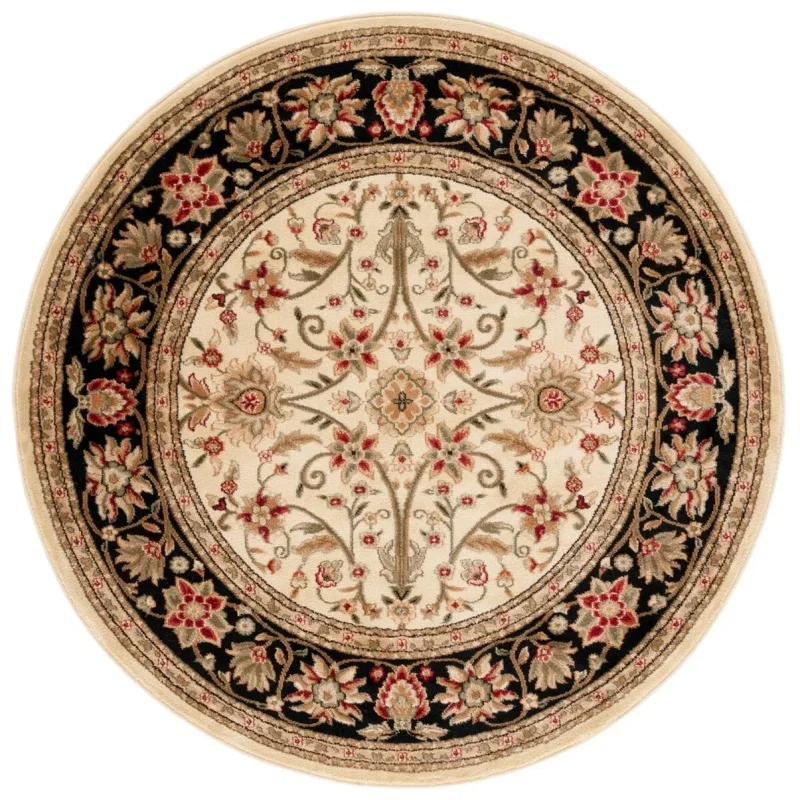 Tapete Heredad Floral en Marfil con Negro